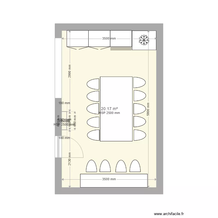 CUISINE VILLIERS. Plan de 