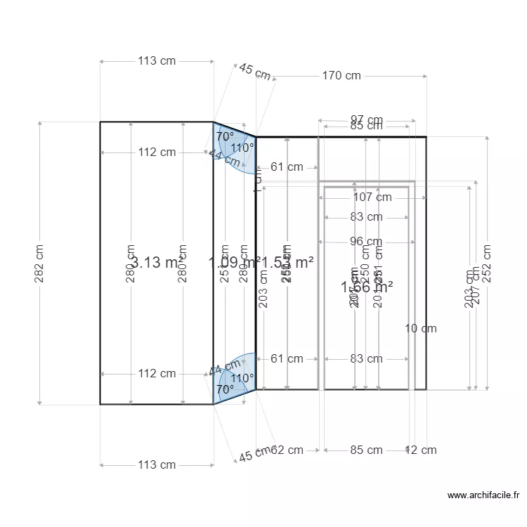 niches couloir. Plan de niches couloir. Plan de