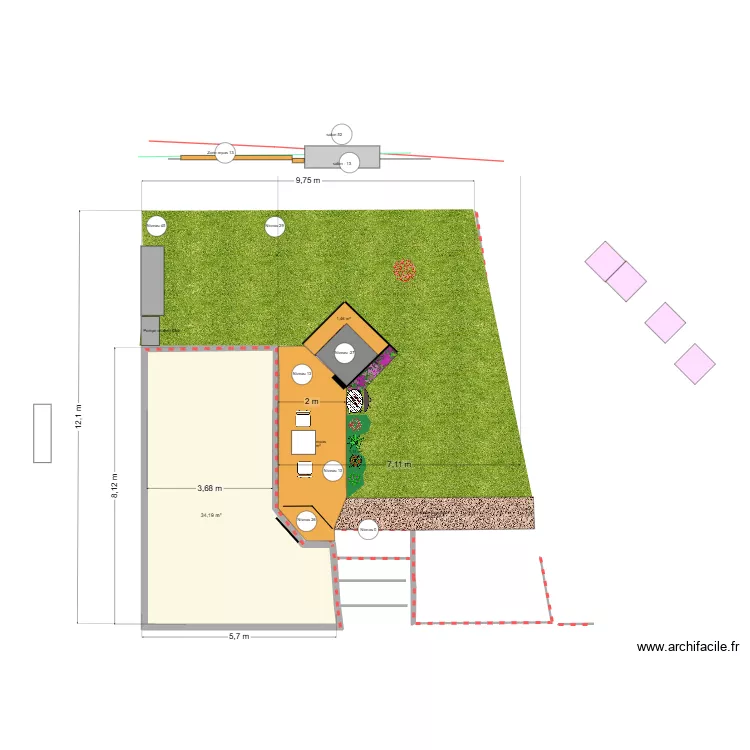 terrasses v10a. Plan de 1 et 34 m² terrasses v10a. Plan de 1 et 34 m²