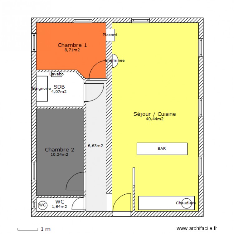 APPART 69009 cinq. Plan de 0 pièce et 0 m2