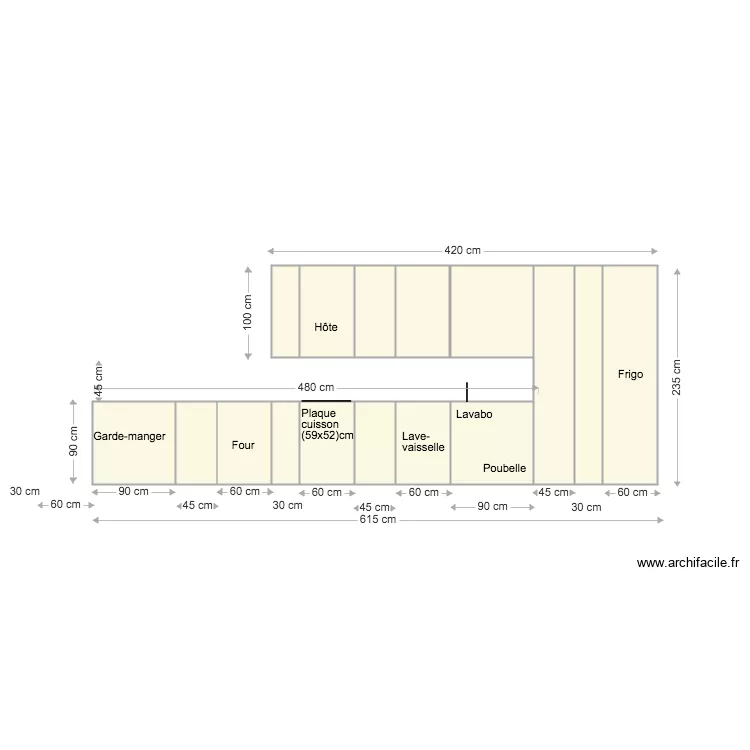 Plan Cuisine Caluire. Plan de 