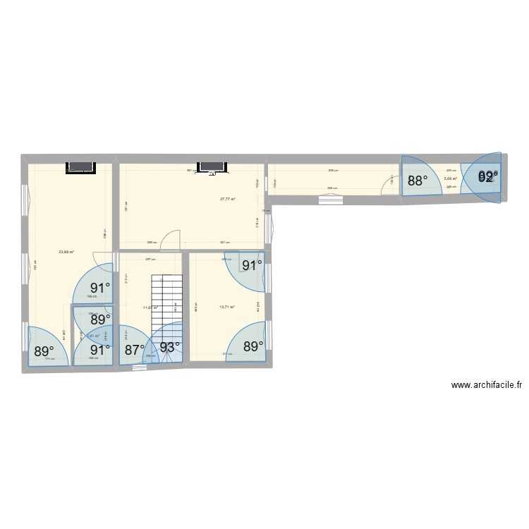 2023 mai etage 1. Plan de 6 pièces et 86 m2