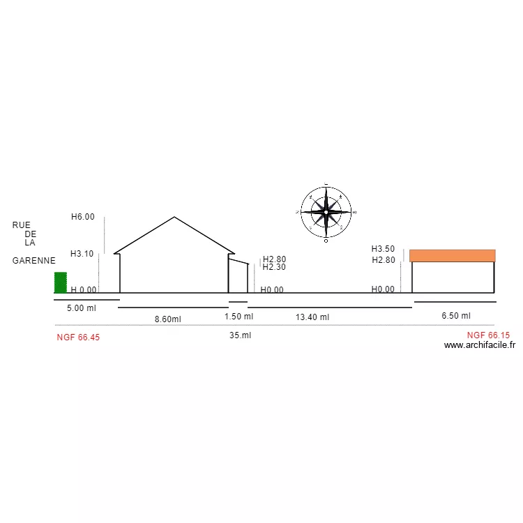 PLAN   EN COUPE. Plan de 