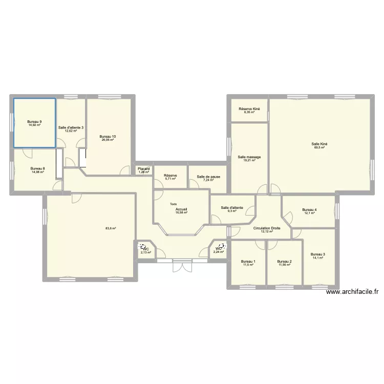 Proposition ophtalmologie/kin&eacute;. Plan de 