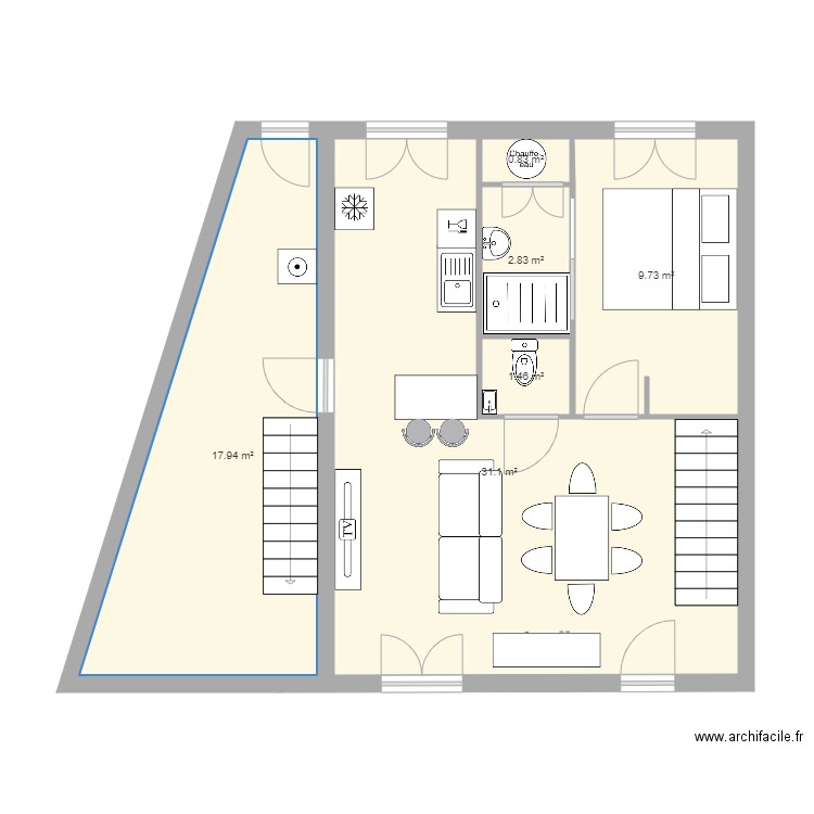 REZ DE CHAUSSEE. Plan de 0 pièce et 0 m2