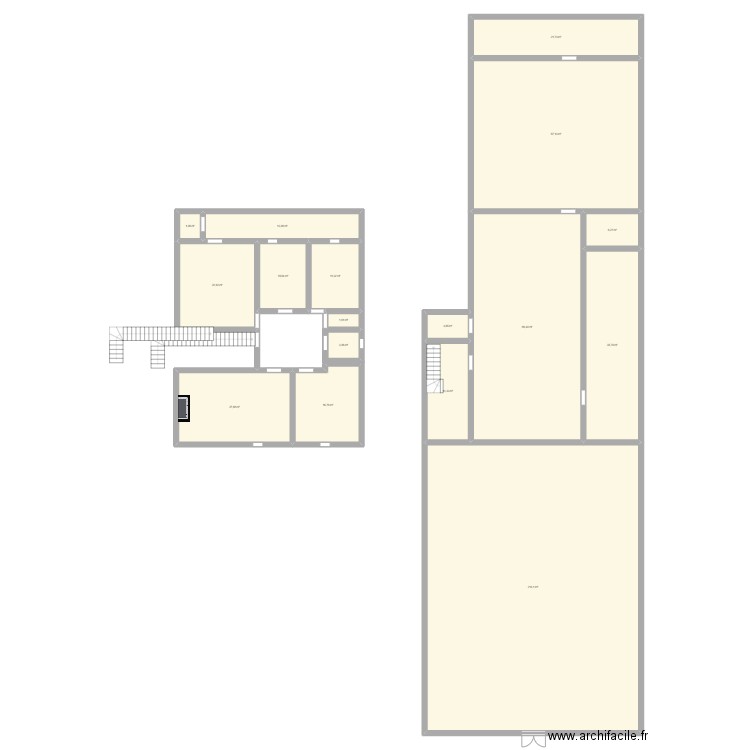 MAISON POUSSAN. Plan de 17 pièces et 579 m2