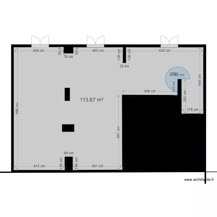 plan of shop. Plan de 