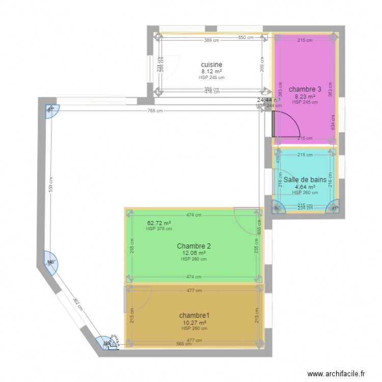 plan Saint François projet v2. Plan de 0 pièce et 0 m2