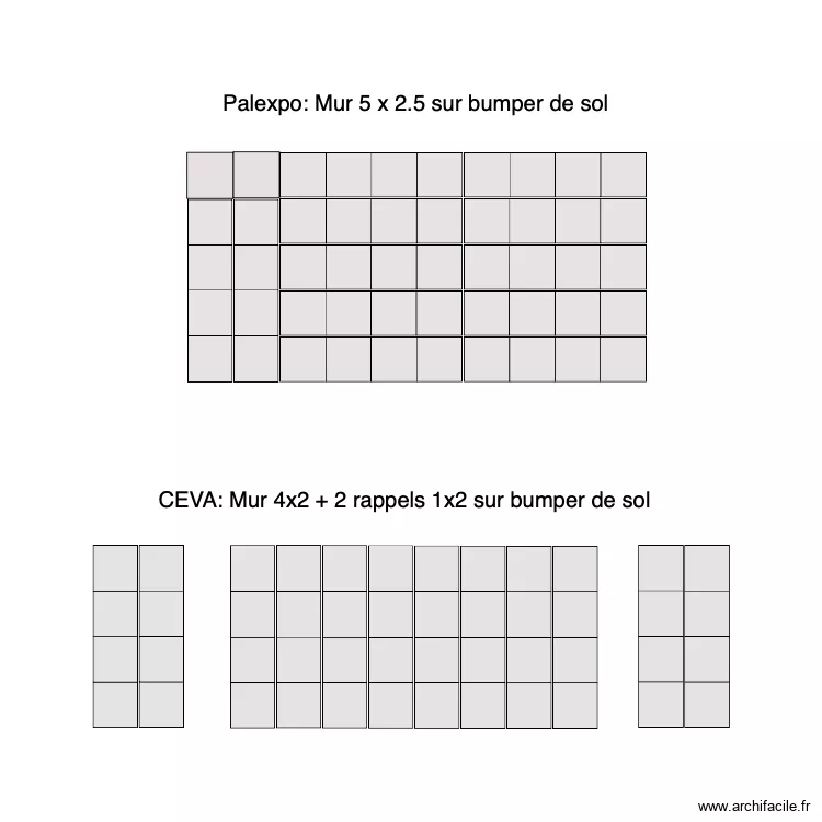 Mur LED Palexpo  et  CEVA. Plan de 