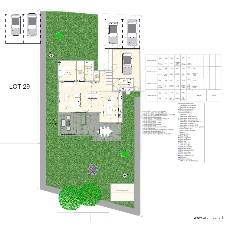 projet avec étage garage ext Electricité. Plan de 0 pièce et 0 m2