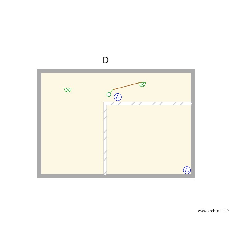 14 Sidi Brahim  (D). Plan de 2 pièces et 10 m2