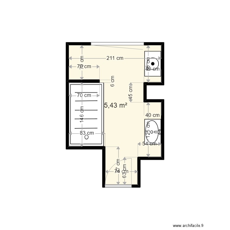 BRACHET CLAUDINE . Plan de 1 pièce et 5 m2