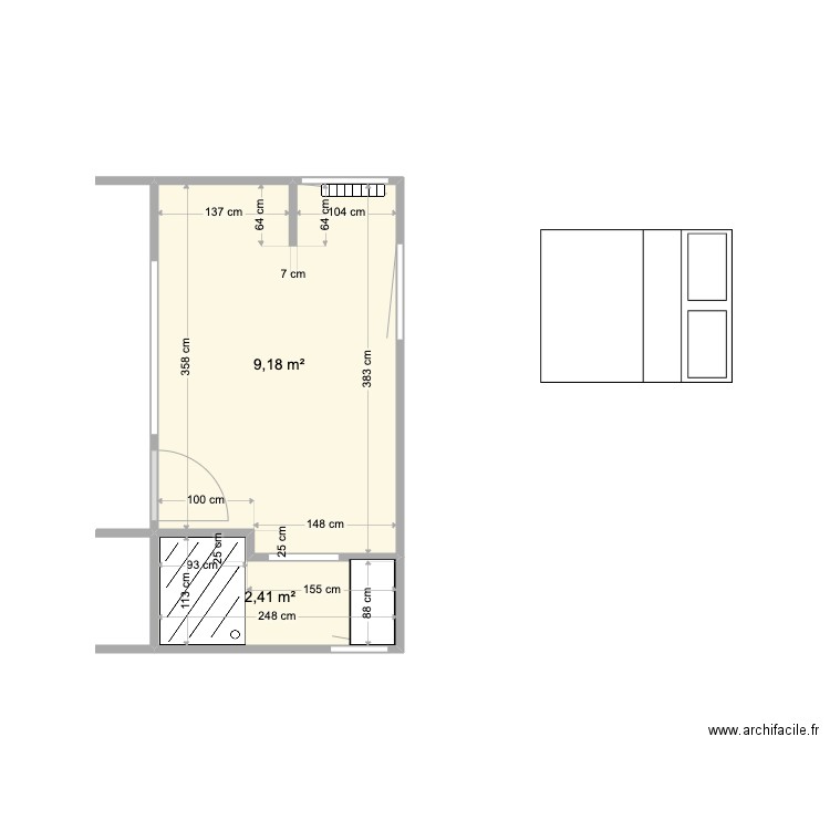 chambre manu finalV2 sans meuble. Plan de 0 pièce et 0 m2