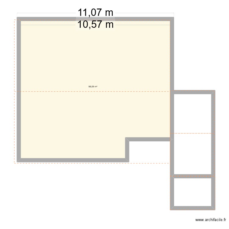 maison. Plan de 1 pièce et 98 m2