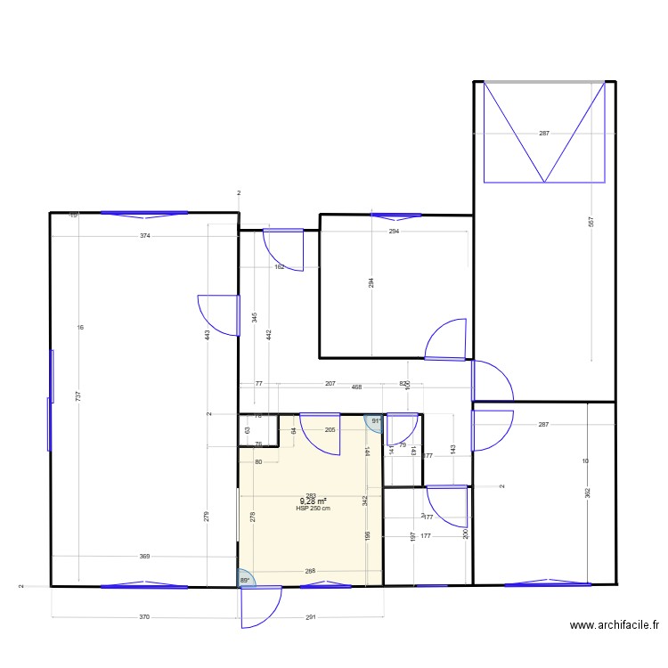 eric 2. Plan de 1 pièce et 9 m2