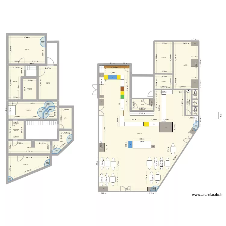 tabac nanterre 4. Plan de 19 pièces et 309 m²