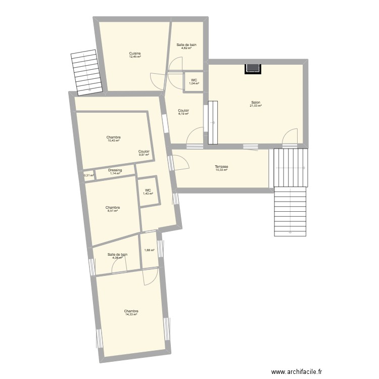 maison st laurent d'agny. Plan de 15 pièces et 108 m2