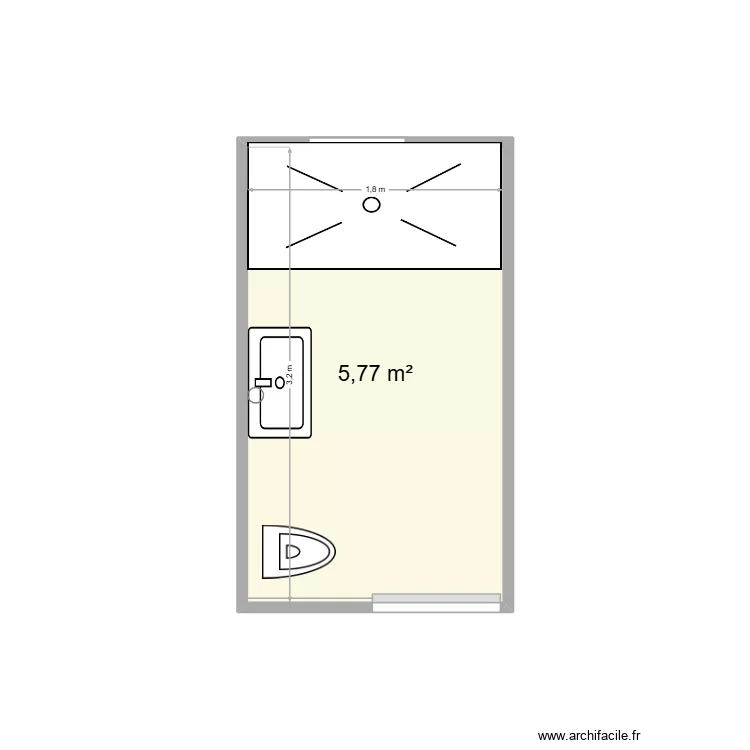 SDB Diesen. Plan de 1  et 6 m²