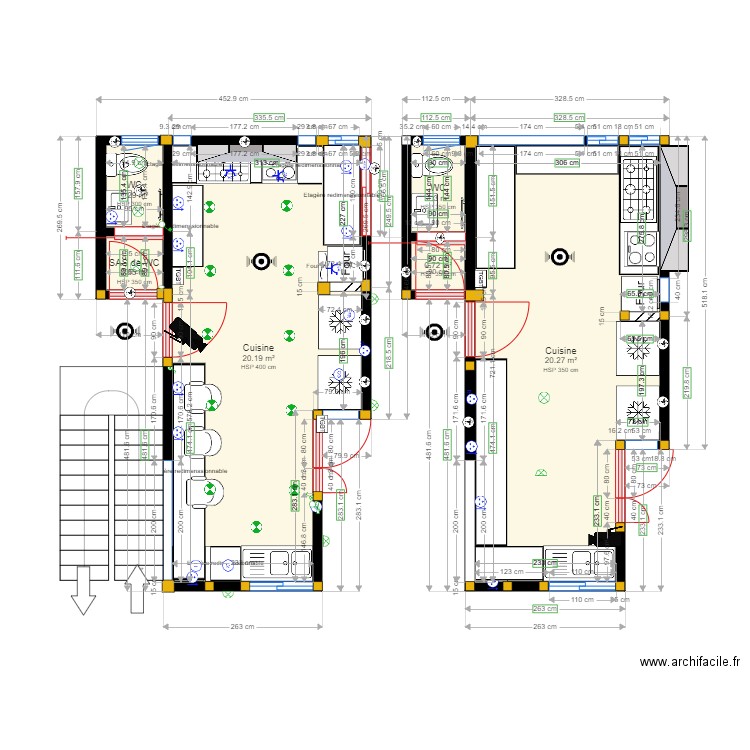 PLAN DE CUISINE COUR . Plan de 0 pièce et 0 m2