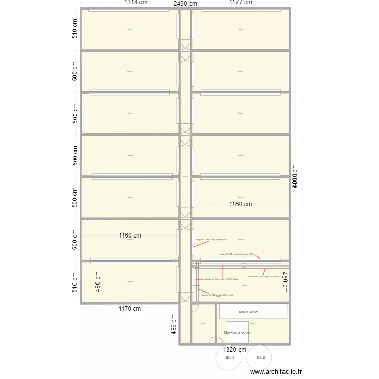 Gaec des Combards plan int&eacute;rieur. Plan de 