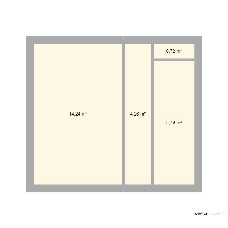 matrimadapt_initial. Plan de 4 pièces et 25 m2