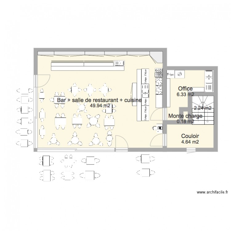 salle restaurant finn. Plan de 0 pièce et 0 m2