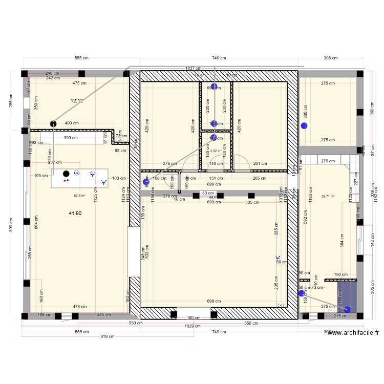 nex plan grange mur. Plan de 4 pièces et 154 m2