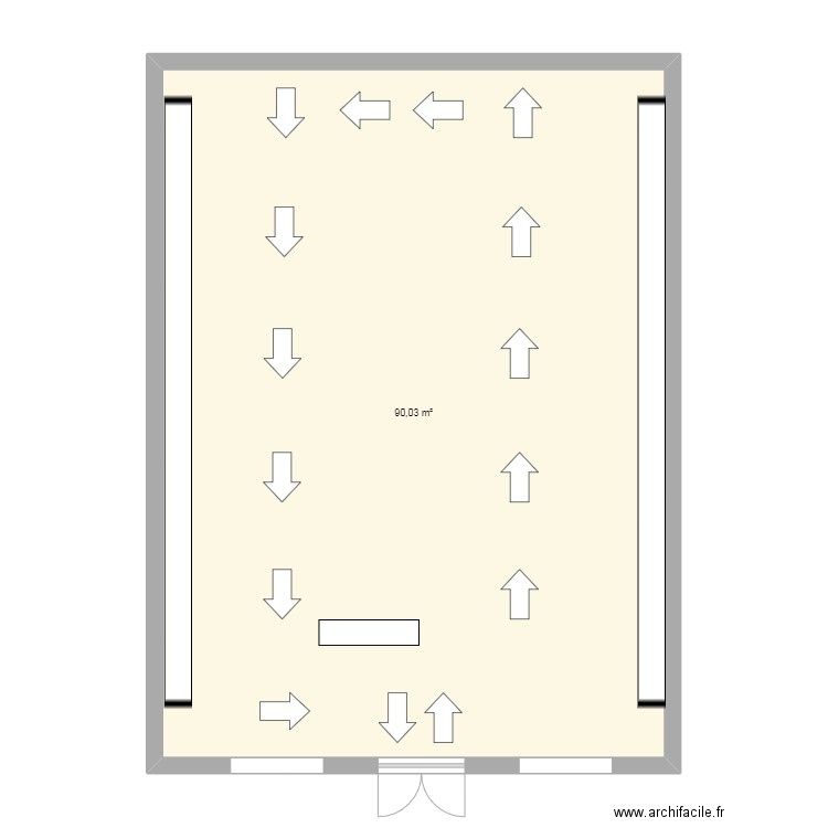 plan_sephora. Plan de 1 pièce et 90 m2