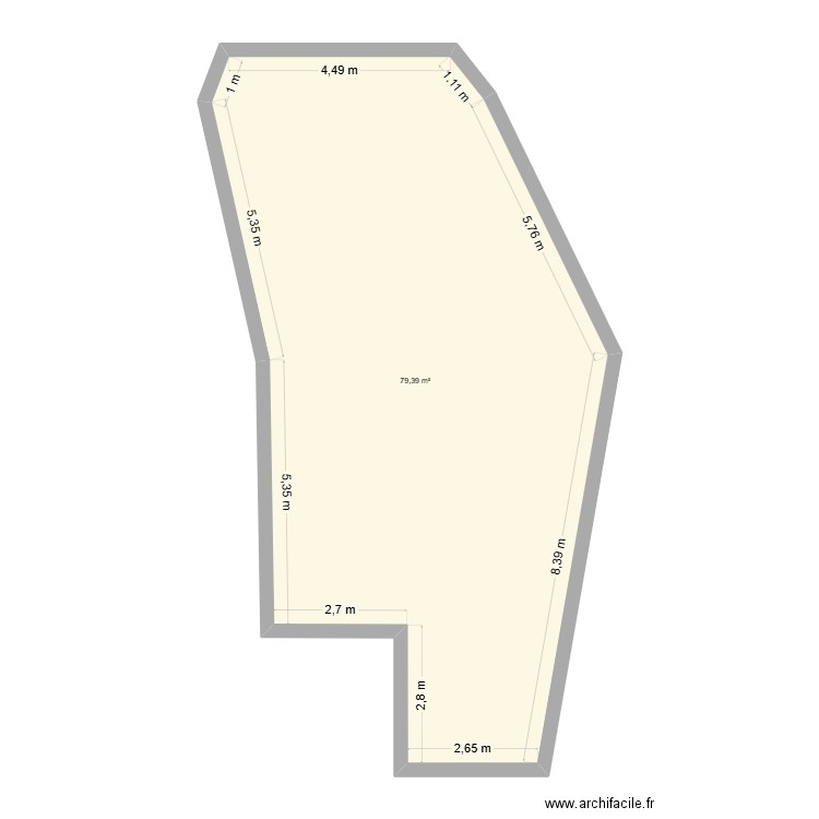 Plan Hababou. Plan de 1 pièce et 79 m2