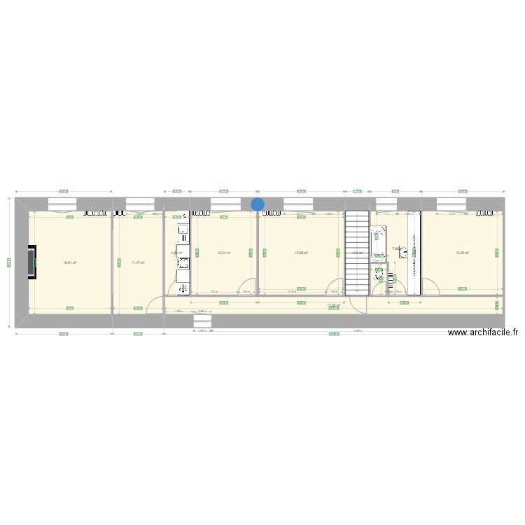 SCI DU PRINTEMPS. Plan de 10 pièces et 105 m2