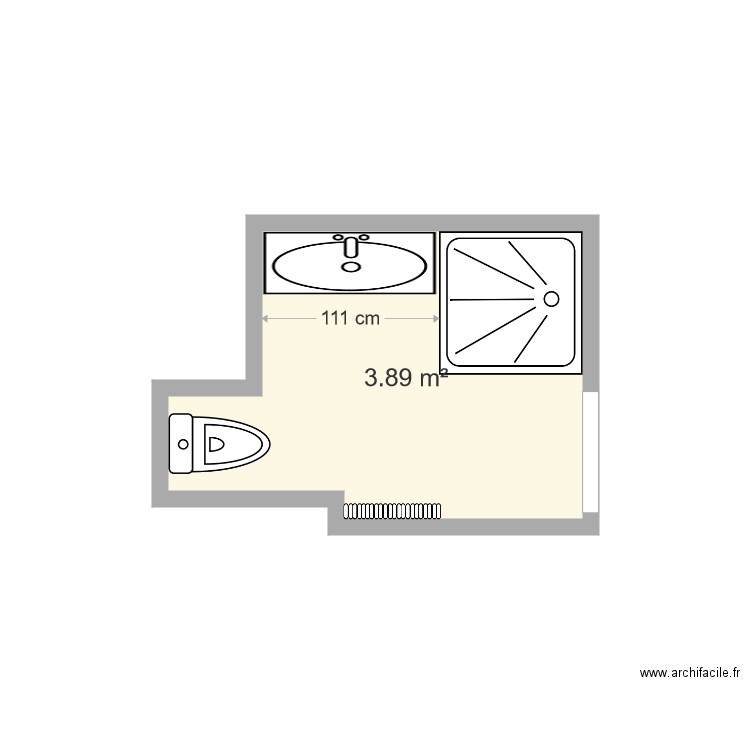 salle eau PARAME V1. Plan de 0 pièce et 0 m2