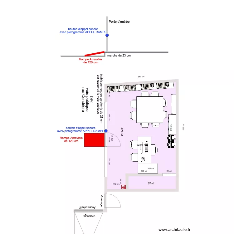 LES VITRINES DE SAUMUR APRES TRAVAUX MODIFIE. Plan de 