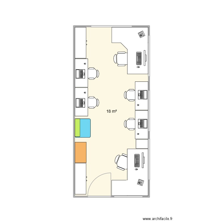 Bungalow 1. Plan de 1 pièce et 18 m2