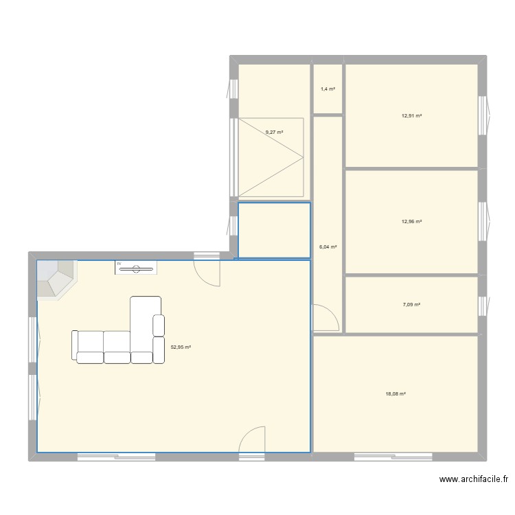 eau. Plan de 0 pièce et 0 m2