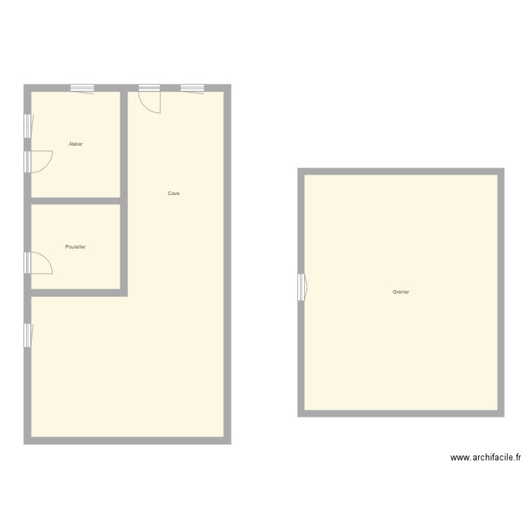 Croquis ENGEL Sous sol et grenier. Plan de 4 pièces et 149 m2