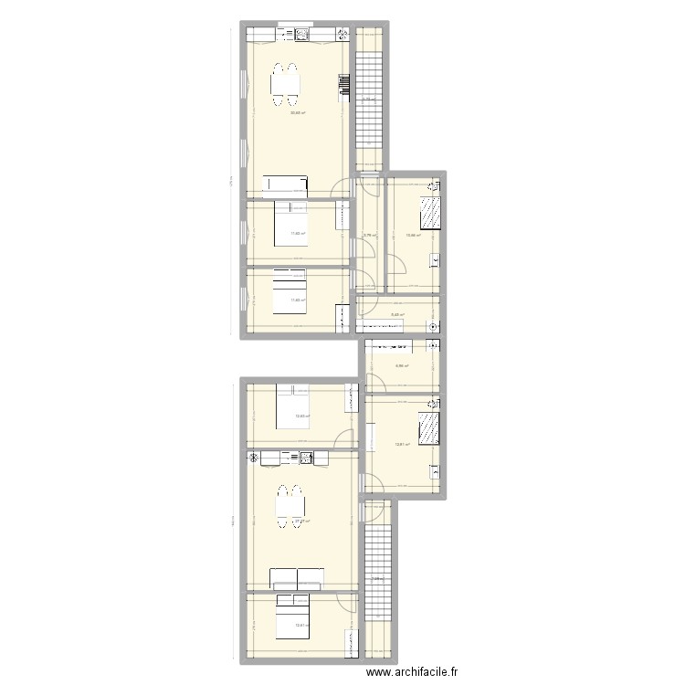 appart Mas Thibert 4. Plan de 13 pièces et 162 m2