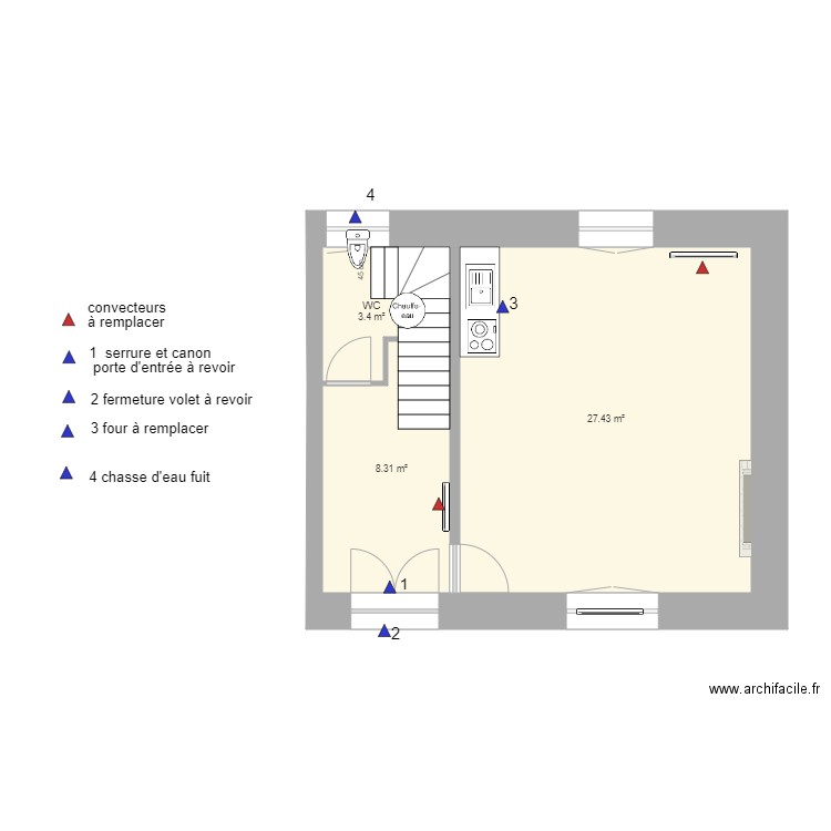 gite n3 sauves ETAGE. Plan de 0 pièce et 0 m2