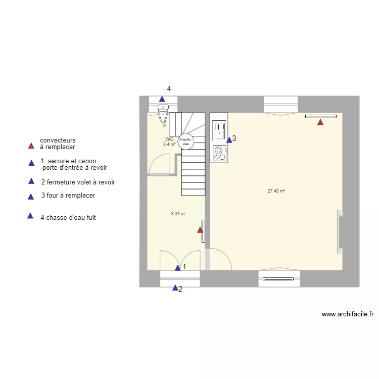 gite n3 sauves ETAGE. Plan de 