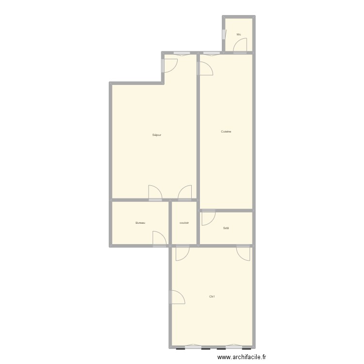 Sh44. Plan de 7 pièces et 118 m2