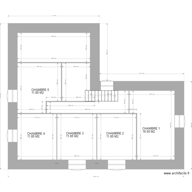 BERGERIE ETAGE PC 1. Plan de 5 pièces et 94 m2