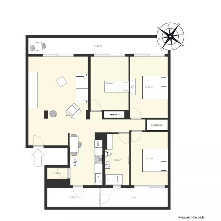 F4 Parc B&egrave;lv&eacute;d&egrave;re . Plan de 
