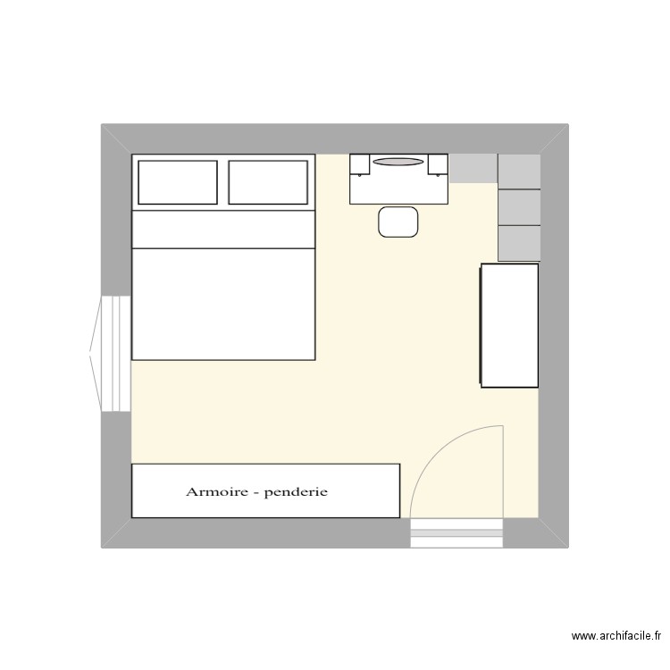 GARCIA CHAMBRE. Plan de 1 pièce et 11 m2