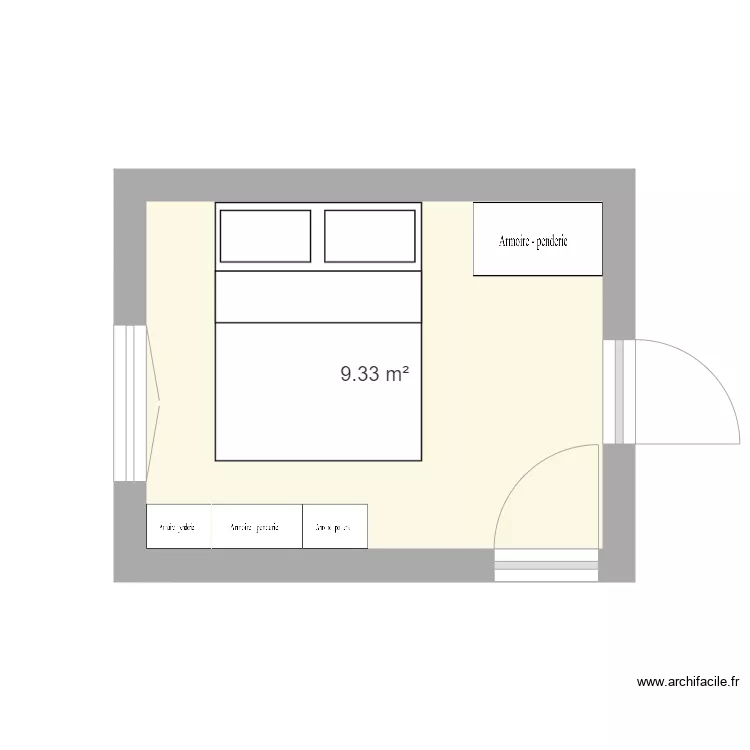 chambre caroline. Plan de 