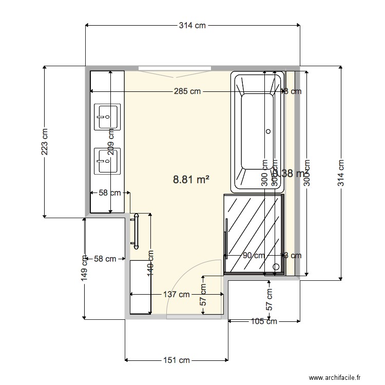 salle de bain parents. Plan de 0 pièce et 0 m2