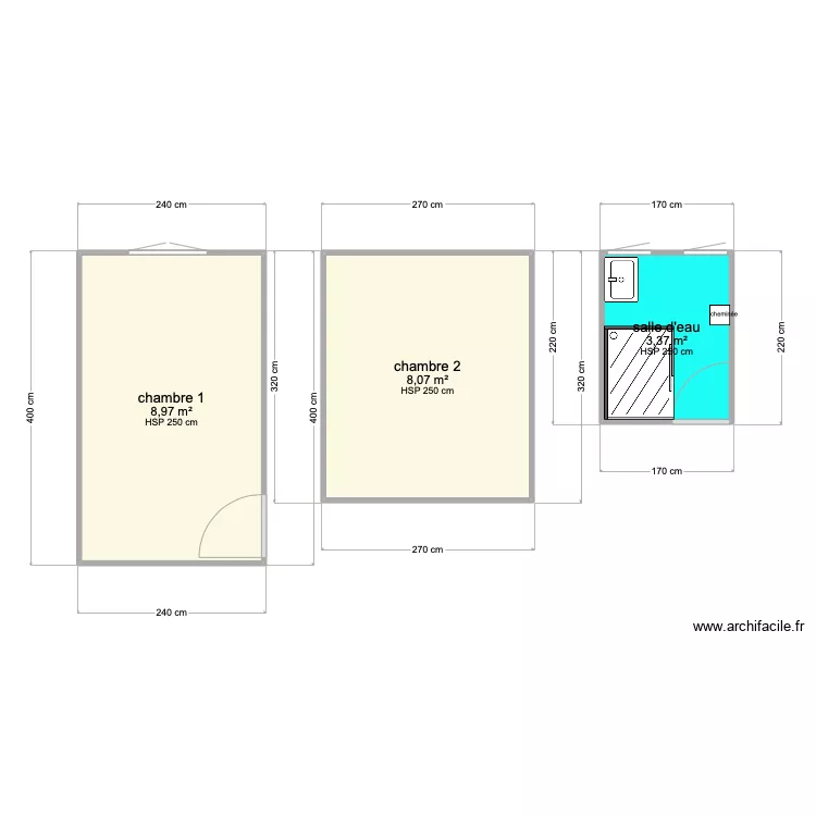 les pi&egrave;ces. Plan de 