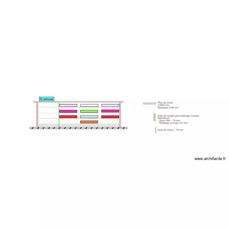 dessous de caisse 1. Plan de 