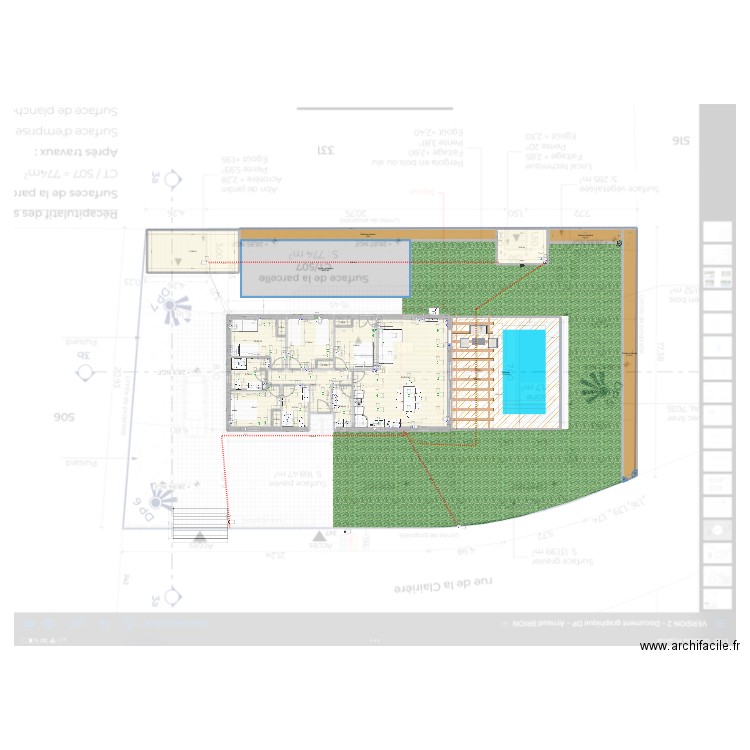 Plan réseaux Bisca. Plan de 20 pièces et 290 m2