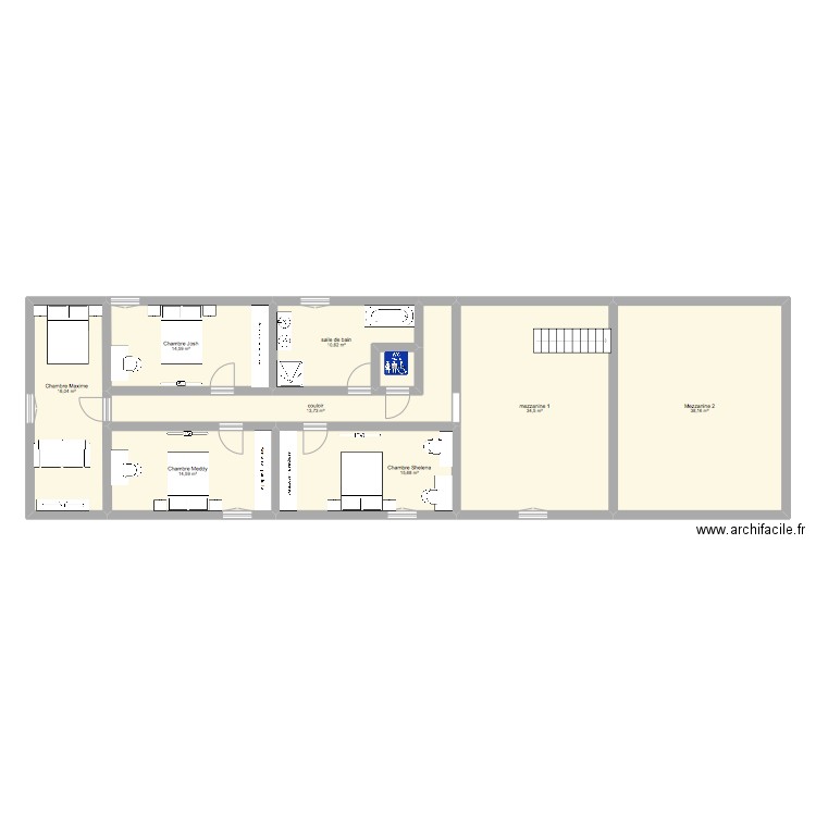 etage maison. Plan de 0 pièce et 0 m2