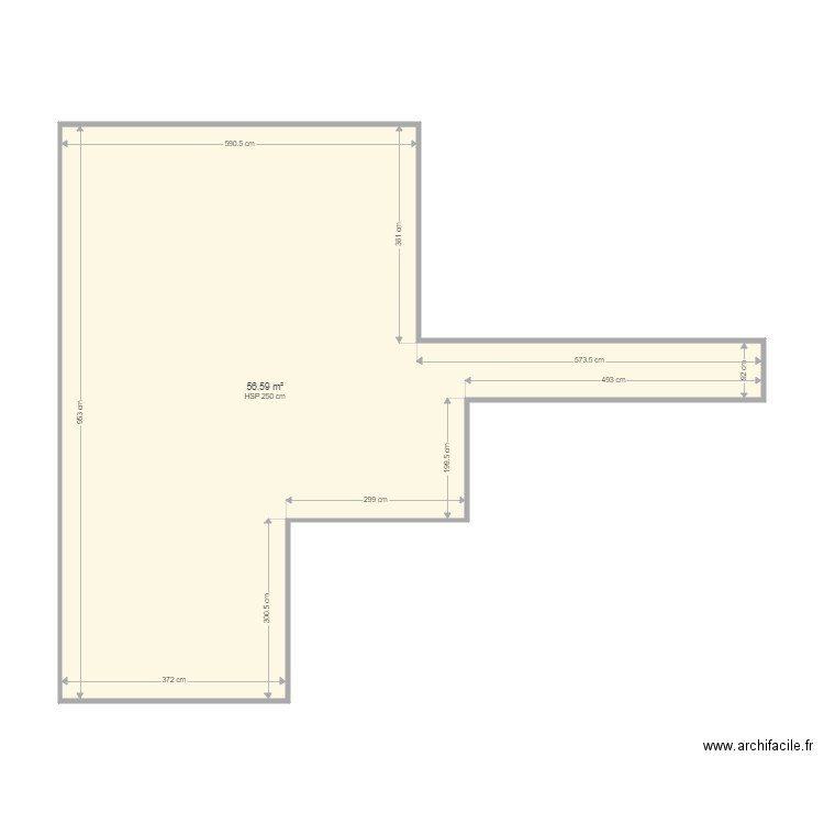 CHAVAROC. Plan de 1 pièce et 57 m2