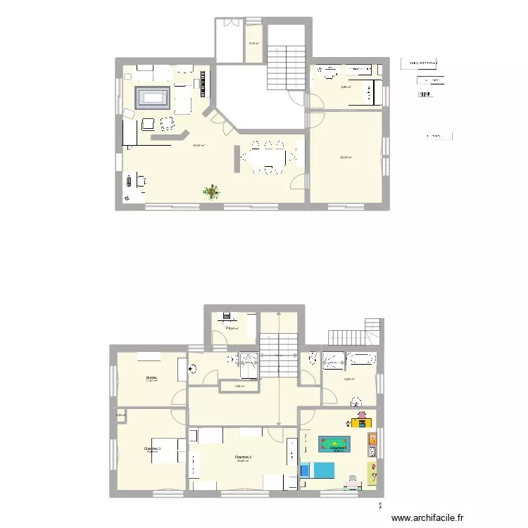 maison la Baffe. Plan de maison la Baffe. Plan de